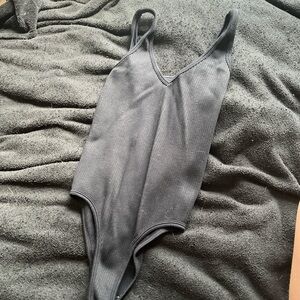 Elegant Black Ribbed Bodysuit